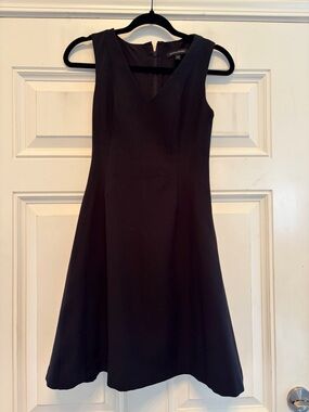 Banana Republic Black V-Neck Sleeveless A-Line Mini Dress